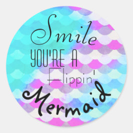 Adesivo Redondo Sorria Você é uma Sereia