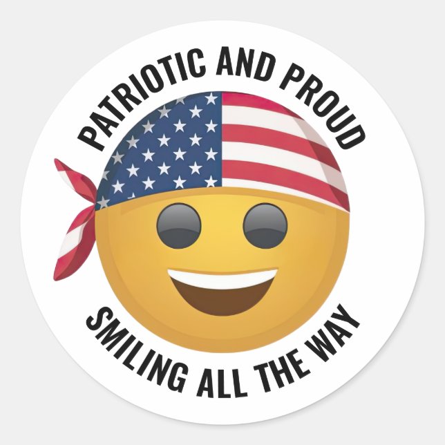 Adesivo Redondo Sorrindo Emoji Face Stickers (Frente)