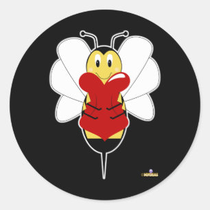 Adesivo Redondo Sorrir Bumble o coração dos abraços da abelha