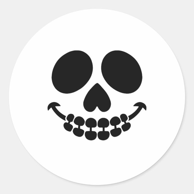 Adesivo Redondo Sorriso assustador. (Frente)