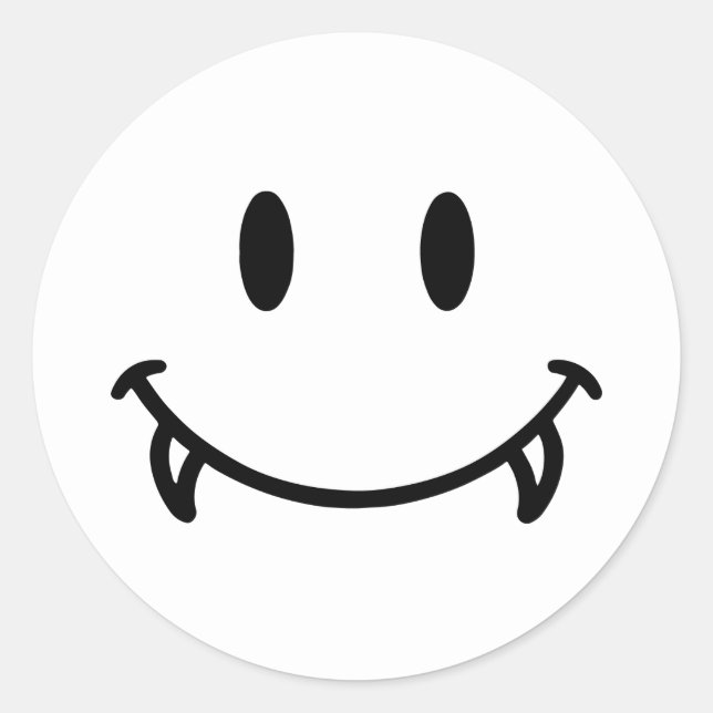 Adesivo Redondo Sorriso de vampiro (Frente)