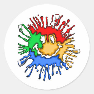 Adesivo Redondo Sorriso do tubo de tinta