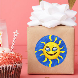 Adesivo Redondo Sorriso Face Sol Sunny
