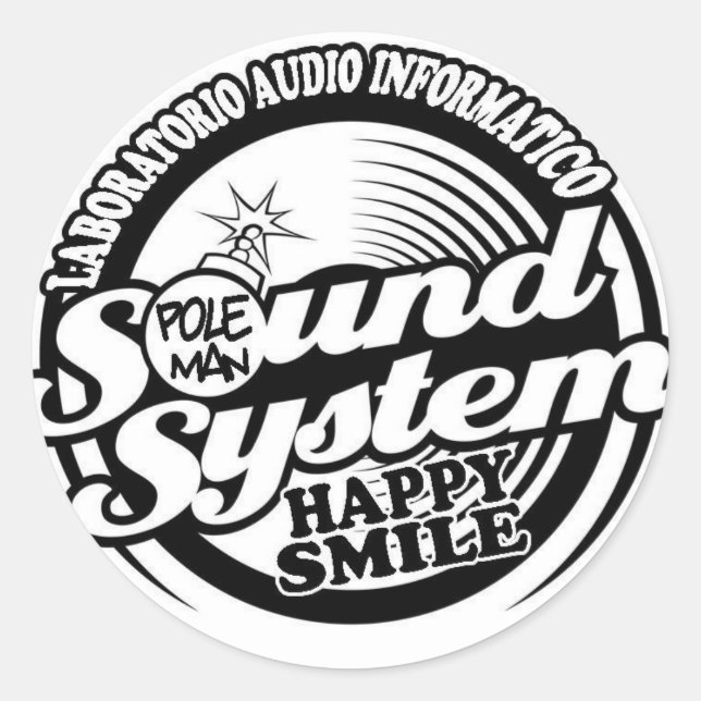 Adesivo Redondo Sorriso Feliz Estilos (Frente)