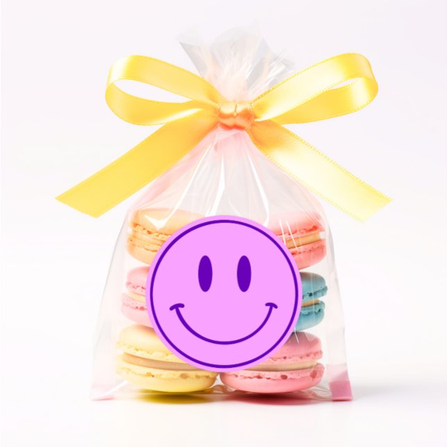 Adesivo Redondo Sorriso Roxo Um Pau Feliz/Pau Aniversário Gal (Criador carregado)