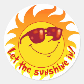 Adesivo Redondo Sorriso Sol de Verão