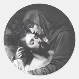 Adesivo Redondo Sorrowful Mother Catholic Stickers