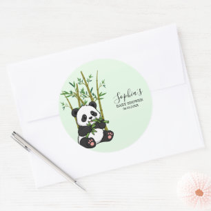 Adesivo Redondo Sorteio de Fraldas de Bambu de Panda Fofo Mint Chu