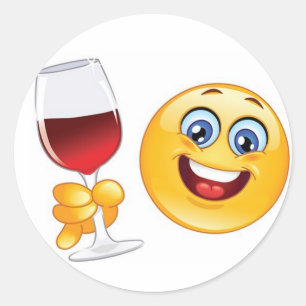 Adesivo Redondo sortido de vinho emoji vinheta de Natal de 20