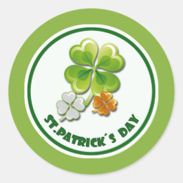 Adesivo Redondo Sortudos Charms. Rua de Shamrocks Tricolor. Dia de