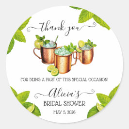 Adesivo Redondo Sorva, Sorva, Hurra! Favor de Chá de Noiva Moscow 