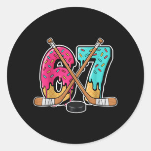 Adesivo Redondo Sorvete 67 Drip Hockey Gíria Geração Alpha Seis Se