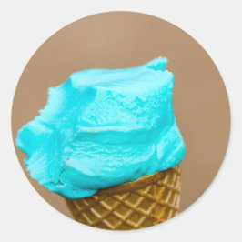 Adesivo Redondo Sorvete com macro waffle