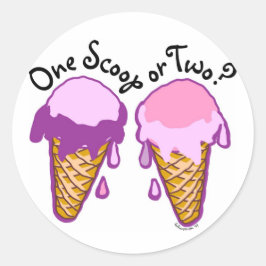 Adesivo Redondo Sorvete Cone Stickers
