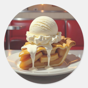 Adesivo Redondo Sorvete de Apple Pie e Vanilla no Diner