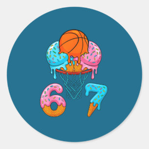 Adesivo Redondo Sorvete de Basquete Drip 67