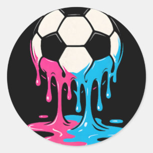 Adesivo Redondo Sorvete de futebol Dripping Meninos Jogadores Jove