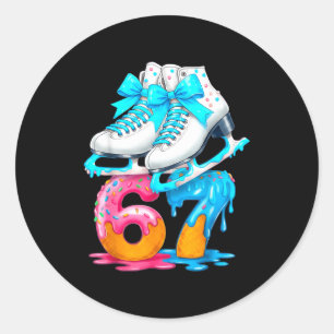 Adesivo Redondo Sorvete de patinação pingando número 67 jogador an