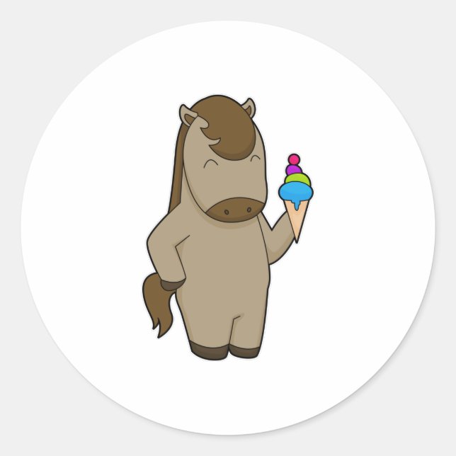 Adesivo Redondo Sorvete de Waffle (Frente)