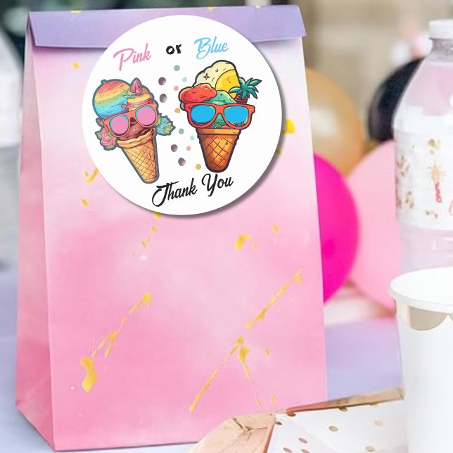 Adesivo Redondo Sorvete do Gênero (Criador carregado)