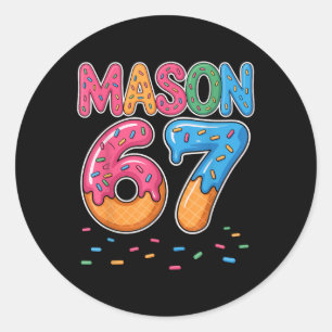 Adesivo Redondo Sorvete Drip Mason Seis Sete 6 7 Gíria Gen Alpha