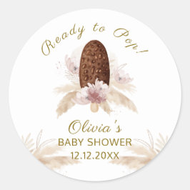 Adesivo Redondo Sorvete Floral Modern Boho Chá de fraldas Popcicel