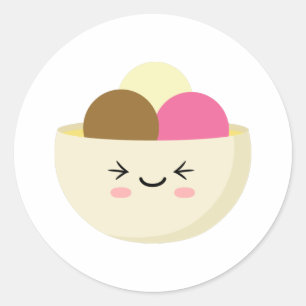 Adesivo Redondo Sorvete Kawaii