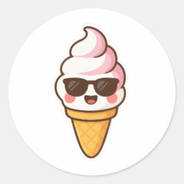 Adesivo Redondo Sorvete Kawaii legal