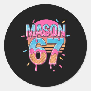 Adesivo Redondo Sorvete Mason 67 Meme Bysebyll Drip