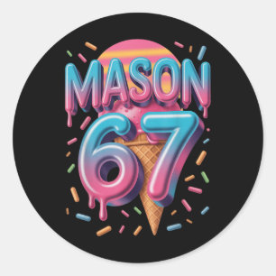 Adesivo Redondo Sorvete Mason 67 Meme Bysebyll Drip _1