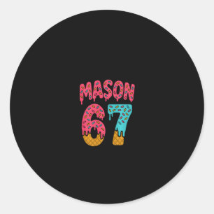 Adesivo Redondo Sorvete Mason 67 Meme Engraçado Seis Sete (em Ck)