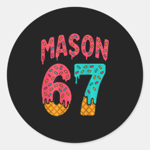 Adesivo Redondo Sorvete Mason 67 Meme Fofo Seis Sete (na Ck)