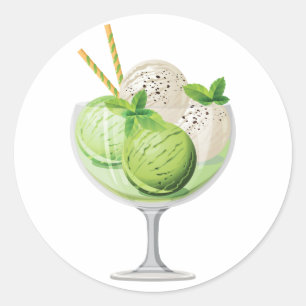 Adesivo Redondo Sorvete Mint
