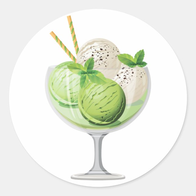 Adesivo Redondo Sorvete Mint (Frente)