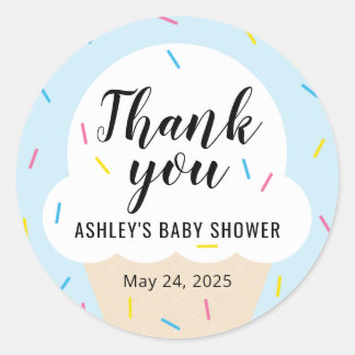 Adesivo Redondo Sorvete Party Favor Sticker
