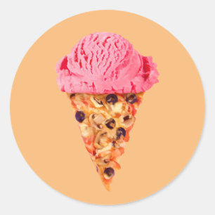 Adesivo Redondo sorvete Pizza Classic Round Sticker
