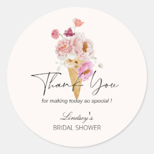 Adesivo Redondo Sorvete Recheado Noiva Shower Agradecimento