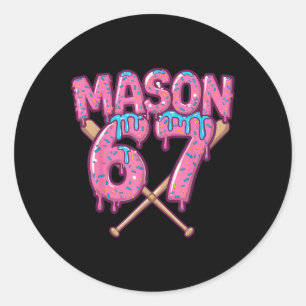 Adesivo Redondo Sorvete Six Seven Drip Esporte 67 Diversão Mason M