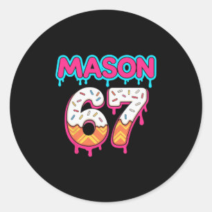 Adesivo Redondo Sorvete Six Seven Drip Esportivo 67 Mason Meme