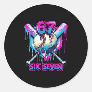 Adesivo Redondo Sorvete Six Seven Drip Gíria Geração Alpha Tendênc