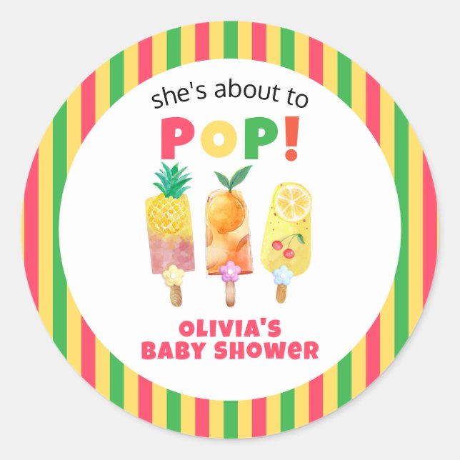 Adesivo Redondo Sorvete tropical pronto para Pop (Frente)