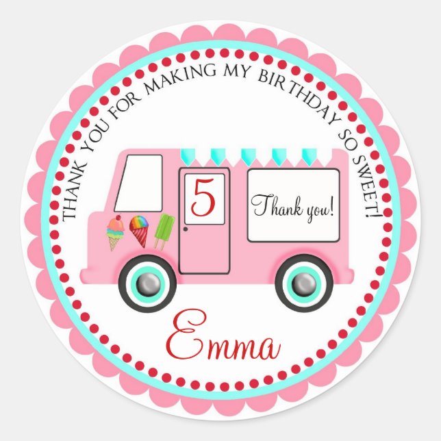 Adesivo Redondo Sorvete Truck Stickers