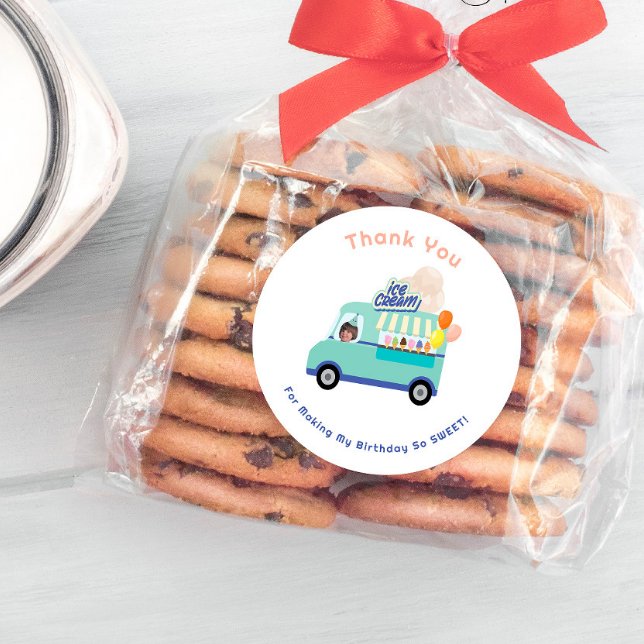 Adesivo Redondo Sorvete Você Gritar Aniversário (Criador carregado)