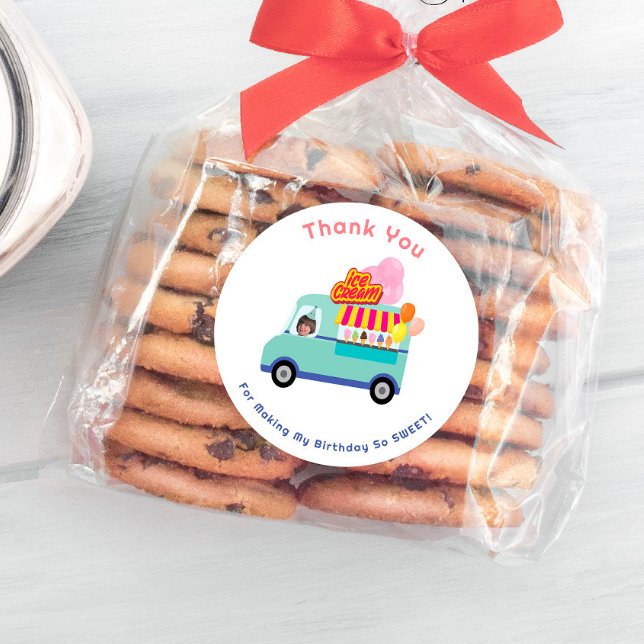 Adesivo Redondo Sorvete Você Gritar Aniversário (Criador carregado)