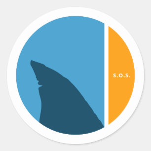 Adesivo Redondo SOS salvam nossos mares salvam nossos círculos de