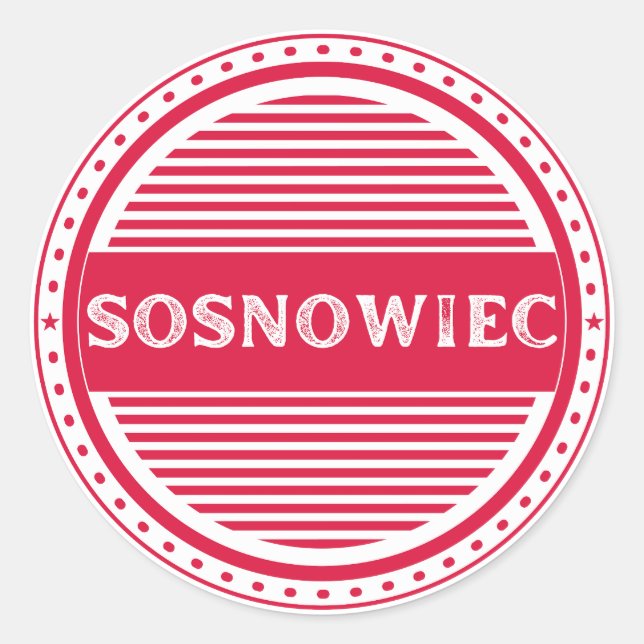 Adesivo Redondo Sosnowiec City Pride Emblem – Polish Identity (Frente)