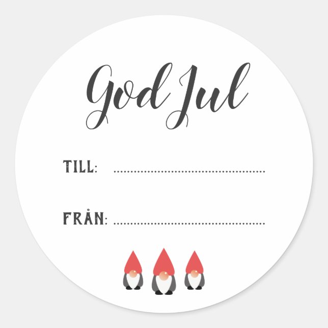 Adesivo Redondo Söta Tomtenissar - Julklappsetiketter (Frente)