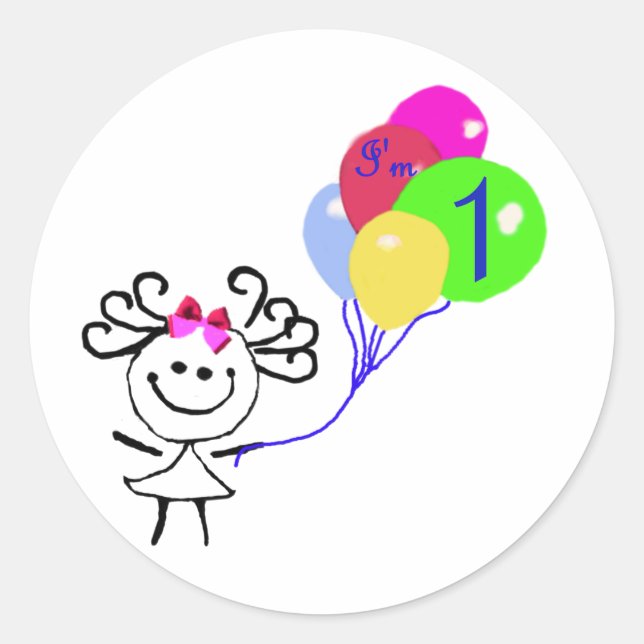 Adesivo Redondo Sou 1 Stick Figure (Frente)