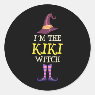 Adesivo Redondo Sou a Bruxa Kiki, Figurino Halloween Engraçado Tes