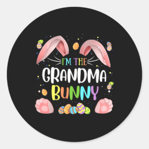 Adesivo Redondo Sou a vovó Páscoa da família Cony Cute Matching